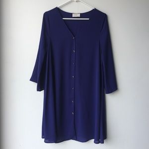 Everly Navy Button down dress